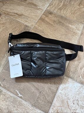 Calpak Black Quilted Puffer Belt Bag- Luka